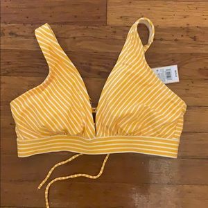 Yellow Striped Swim Top
